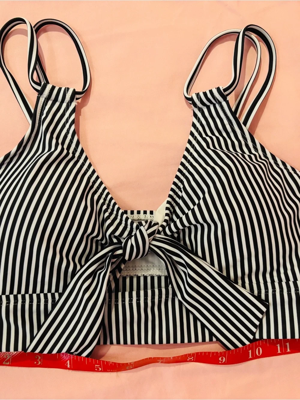 NWT Black & White Striped High Waisted Bikini Size Small